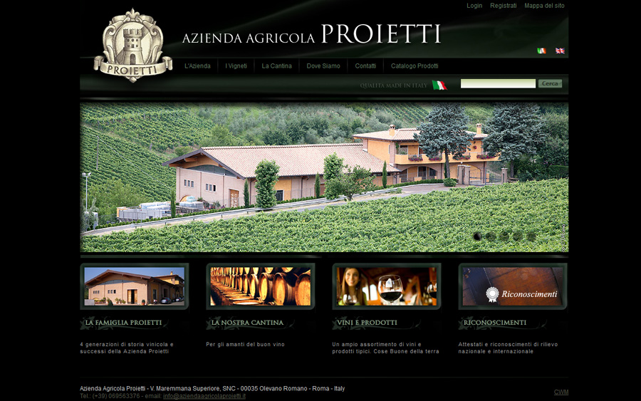 Realizzazione sito web per Aziedna Agricola Proietti srl