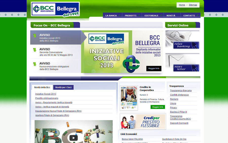 Realizzazione sito web per la BCC Bellegra