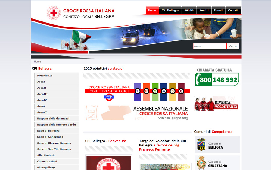Realizzazione sito web per la CRI BEllegra