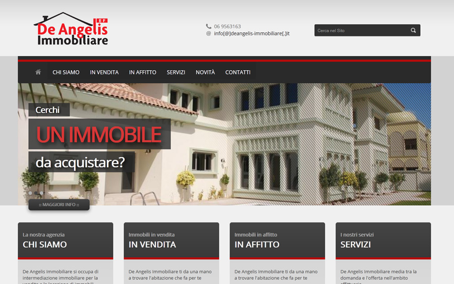Realizzazione sito web istituzionale per la De Angelis Immobiliare
