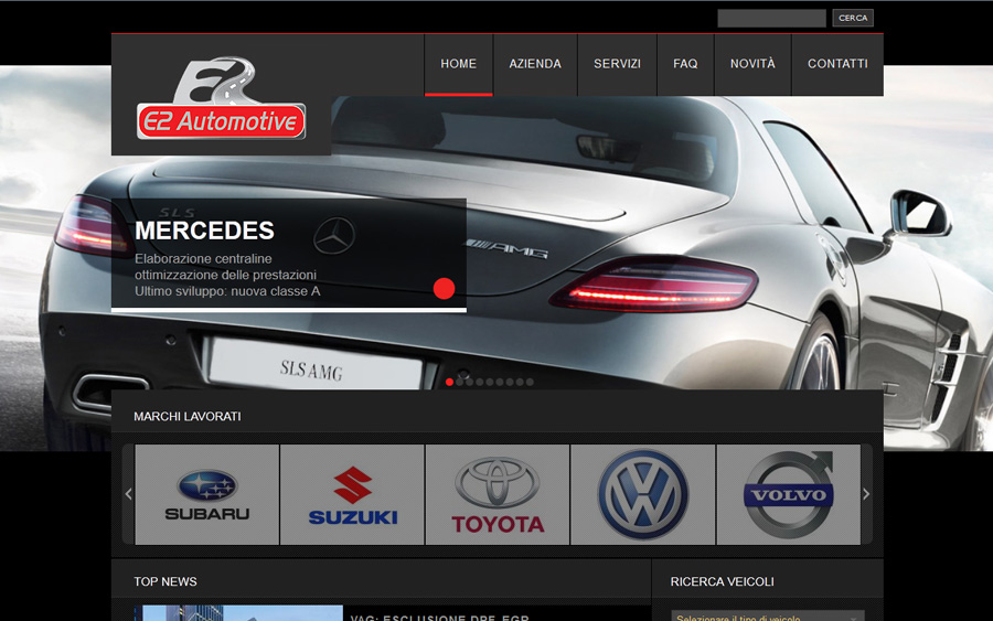 Realizzazione sito istituzionale per E2 Automotive srl - Elaborazione centraline