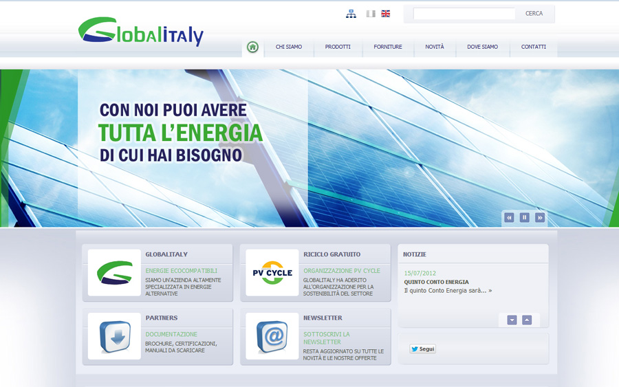 Realizzazione sito web per Global Italy srl - Illuminazione