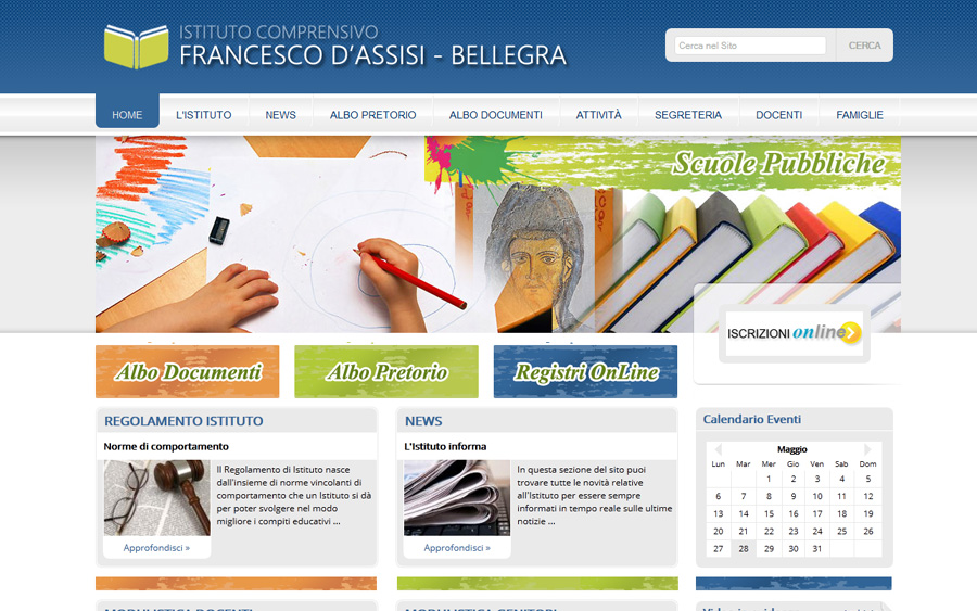 Realizzazione sito istituzionale web per L'Itituto Comprensivo Scuola primaria e secondaria Bellegra