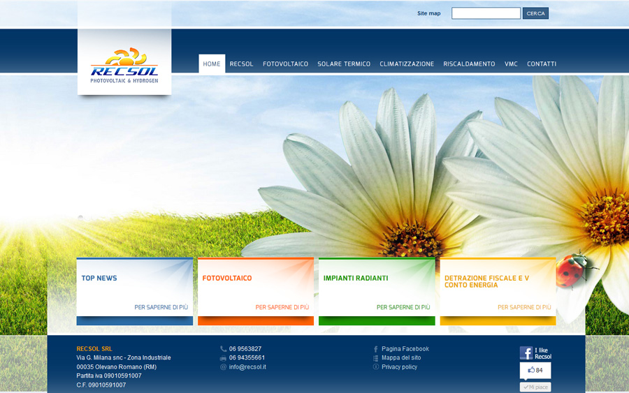Realizzazione sito web per Recsol srl - Fotovoltaico
