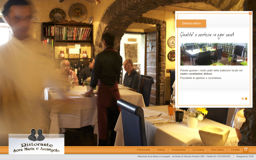 Realizzazione sito web per il ristorante Sora Maria e Arcangelo