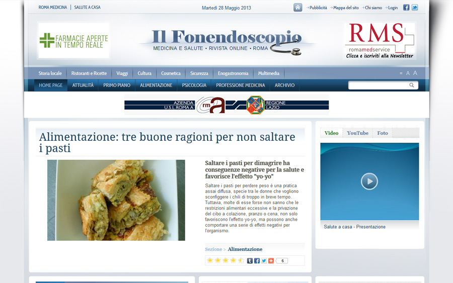 Realizzazione rivista online 'Il Fonendoscopio - Cooperativa Roma Medicina