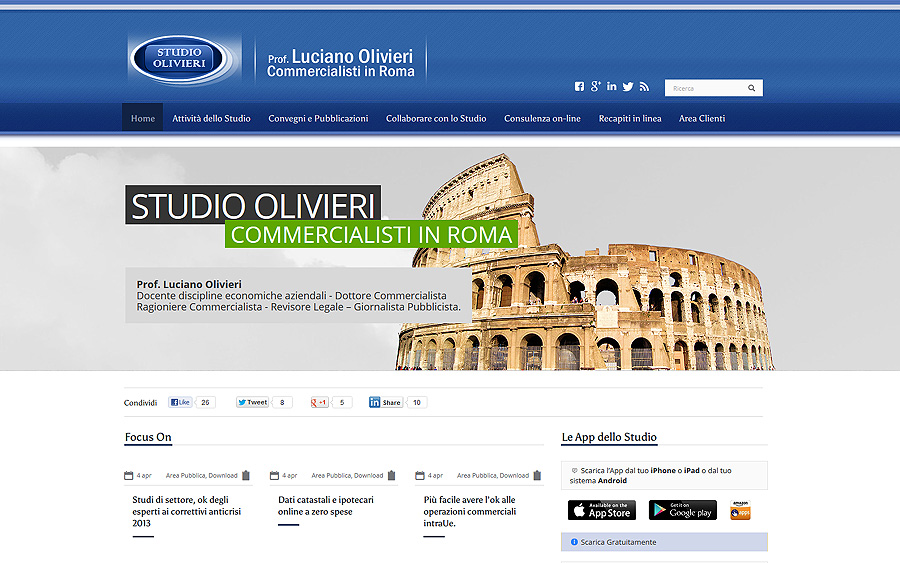Realizzazione sito web per lo Studio Olivieri - Commercialsti Roma